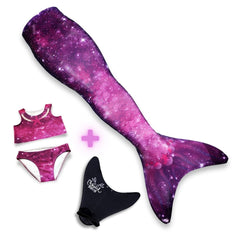 Lichtgewicht zeemeerminstaart in paarstinten met bijpassende bikini, perfect voor comfortabel zwemmen met de Star of the Sea 