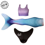 Zeemeermin staart Prinses Ariël met monovin en bikini in paars-blauw design – Mermaid Sisters